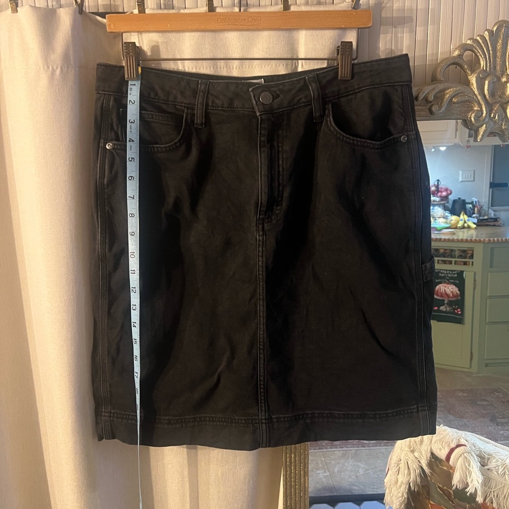 Classic Black Denim Skirt